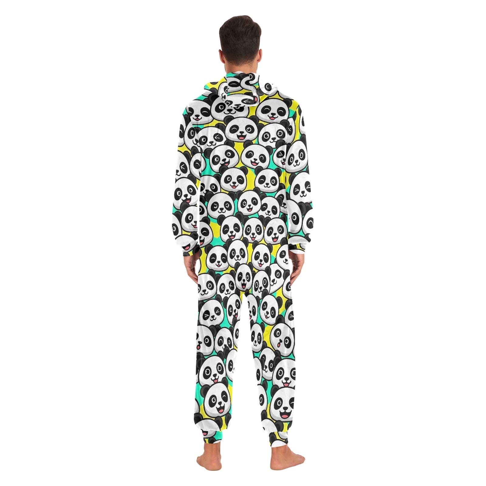 Pigiama intero da adulto, unisex, con panda, per Halloween, cosplay, Natale, pigiama