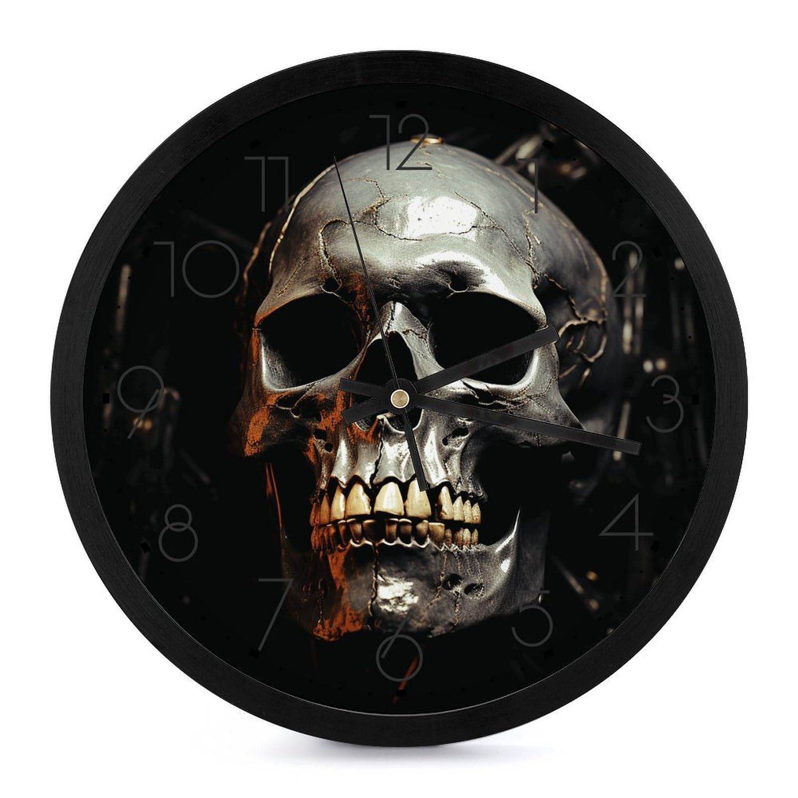 Horloge murale moderne ronde de 25,4 cm silencieuse à piles pour salon