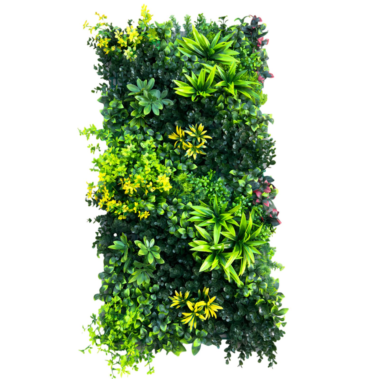 Artificial Green Wall Panel 50cm x 100cm for Indoor and Outdoor Use, Faux Plant Living Wall for Home Garden Office Shop Café Wedding Decor (M)