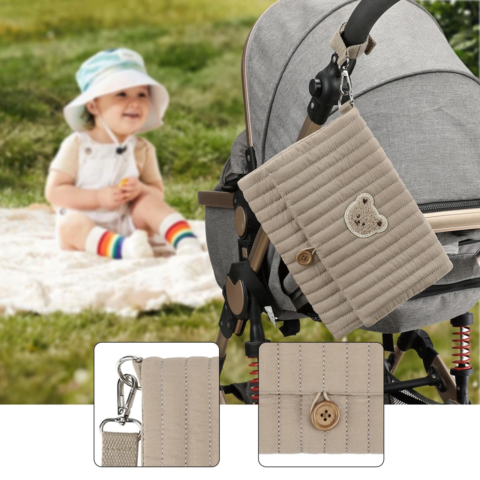 MagiDeal Borsa Porta Pannolini in Tessuto per Neonati, Organizer per Pannolini, Multifunzionale per Neonati, per Esterni, Visite, Asilo Nido e, Marrone