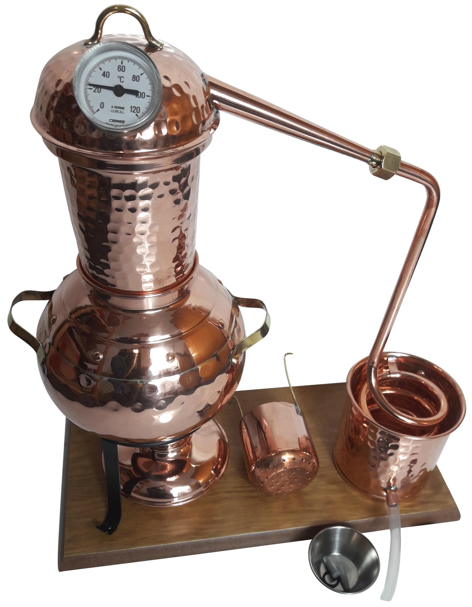 Destille 2 Liter Modell Kalif mit Aromakorb, Thermometer und Spiritusbrenner (Aktuelles Modell; Premiumedition II)
