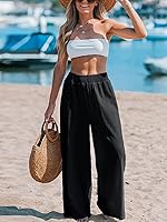 Vista 5 de CUPSHE Pantalones largos de cintura alta fruncida Sunshine para mujer