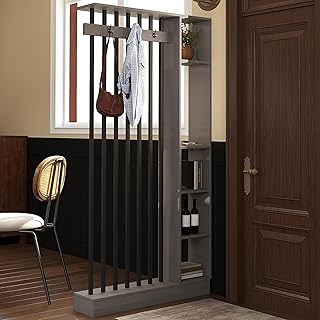 Wall Room Divider, 39 x 79 Inch Modern Storage Room Divider with Shelves...
