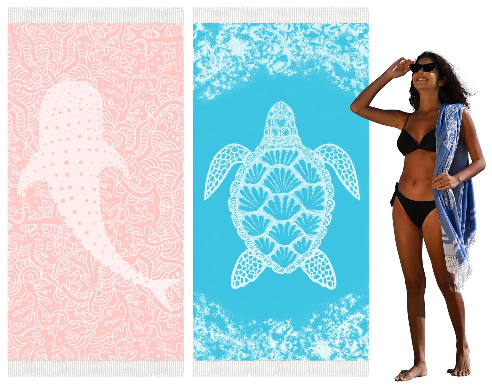 WiddonenTurkish Beach Towel Quick Dry Absorbent Cotton Lightweight Thin Bathroom Bath Pool Swim Towels Extra Large Oversized Sand Free Towel Beach Accessories Essentials Stuff Cloud Gift for Adults