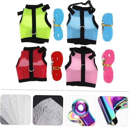 Miniatura 27 de POPETPOP 4pcs Bunny Vest Kitten Clothes Bunny Leash Cami Hanger Guinea Pig Harness Puppy Walking Vest Dog Breathable Harness Rabbit Rabbit s Leash