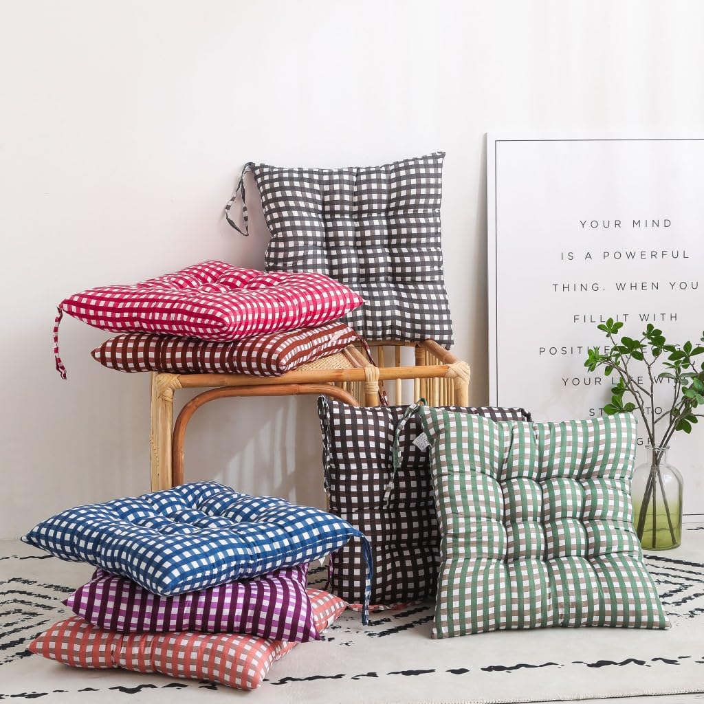 Hixingo Galette De Chaise Interieur Et Exterieur 2 Pièces, Coussin De Chaise Matelassées Doux Coussin De Sol Épais Coussins De Siège Conforts Pour Jardin Yoga (40x40CM,B-06 Blé