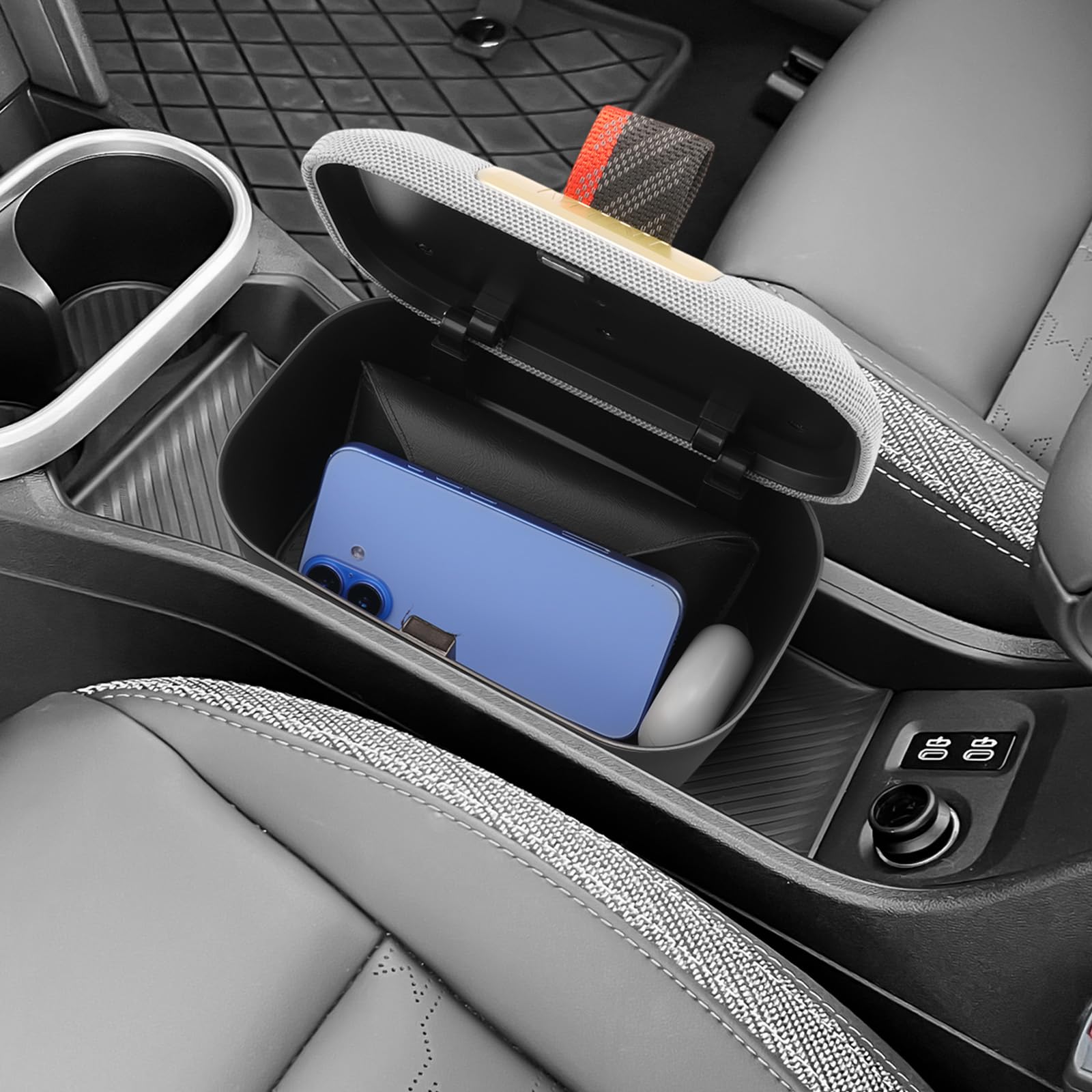 Caja de almacenamiento para consola central compatible con Mini Cooper F65 F66 2024 2025 2026, F65 F66 reposabrazos central, guantera, accesorios Mini Cooper organizador de reposabrazos