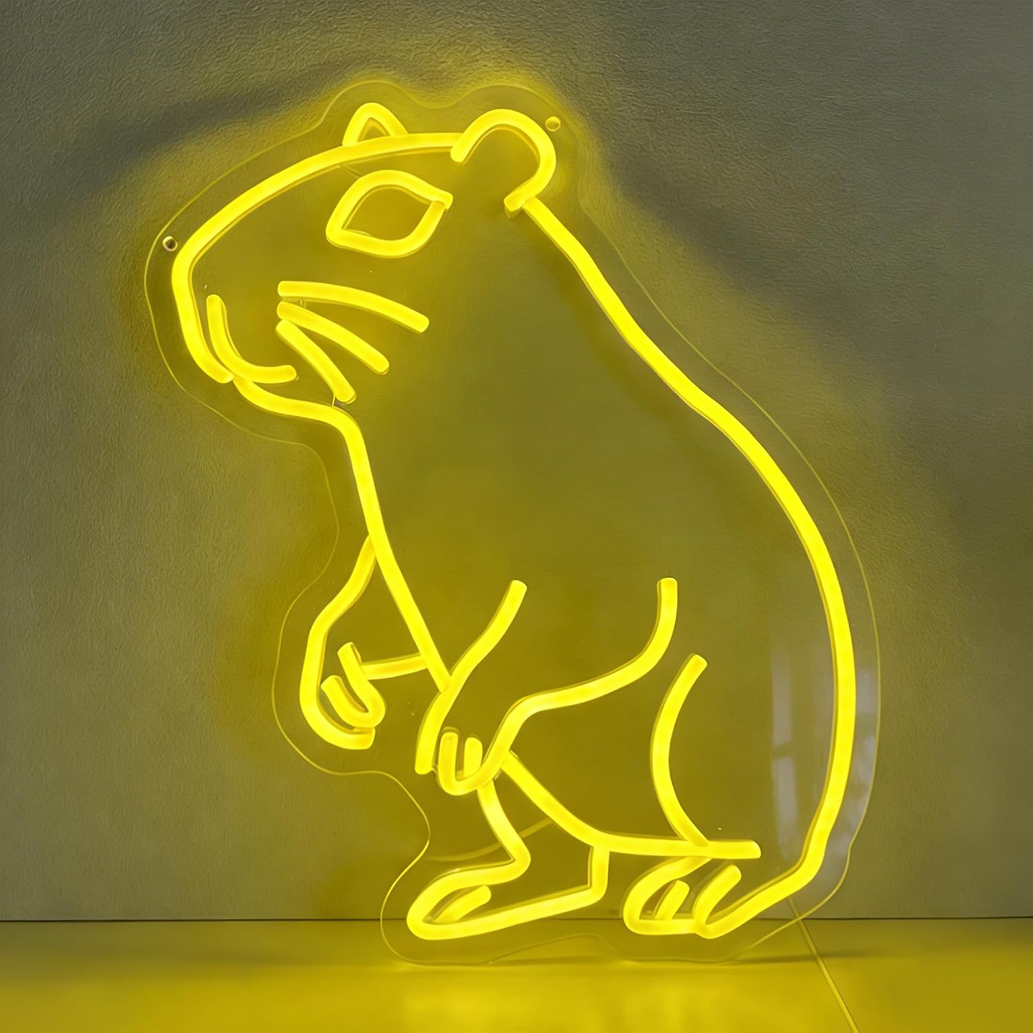 Capybara Neon Sign Night Light for Kids Capybara Lamp Boys Room Decor LED Light for Bedroom USB Powered,Cute Capybara Light Party Decor Birthday Gift for Kids