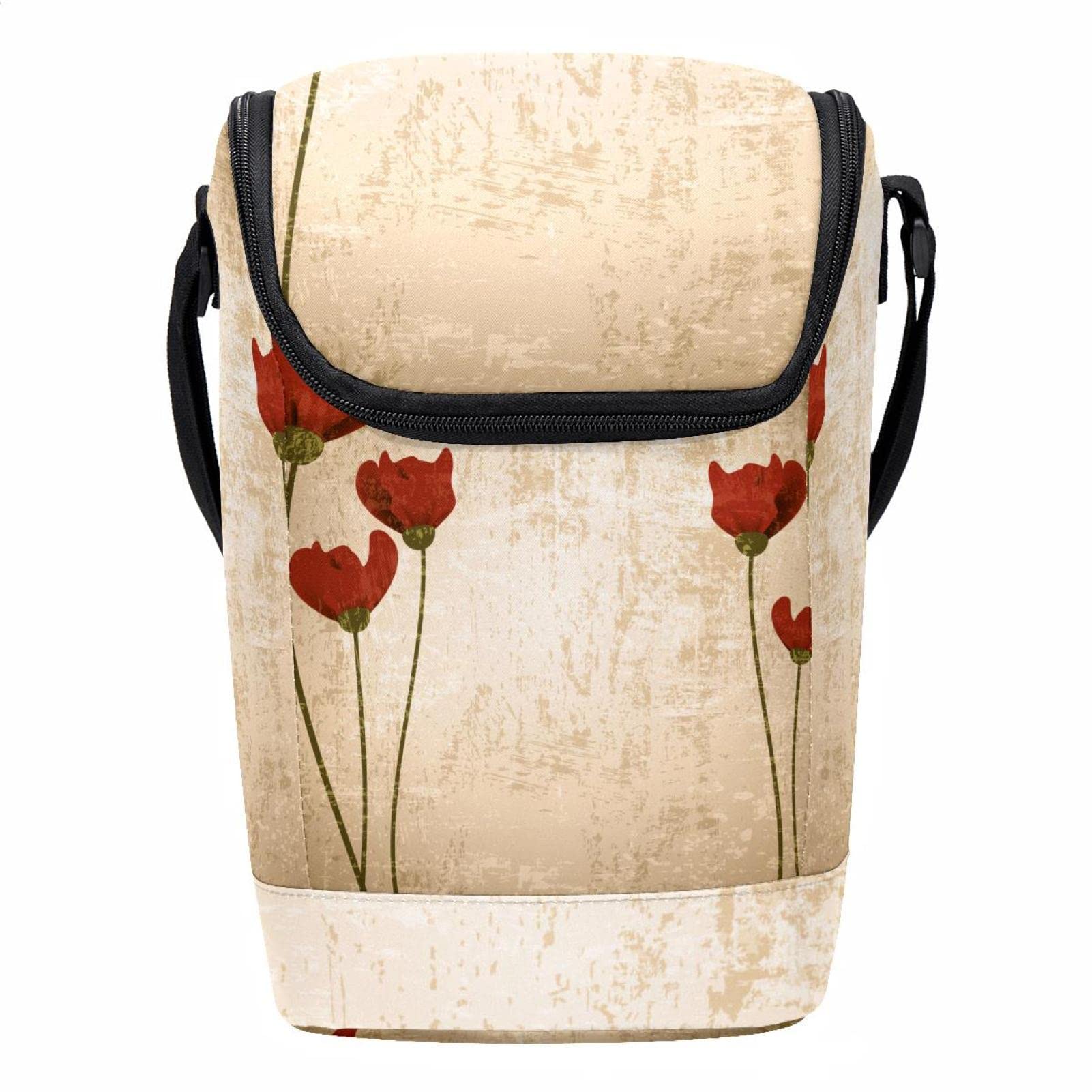 Bolsa de almuerzo vintage floral con cremallera para exteriores