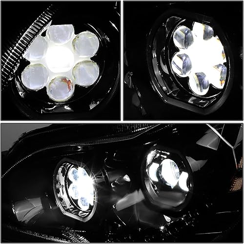 Miniatura 4 de DNA MOTORING HL-HAY-010-BK - Par de anillos de halo LED duales, faros delanteros de señal de giro secuencial, haz altobajo, compatible con Kenworth