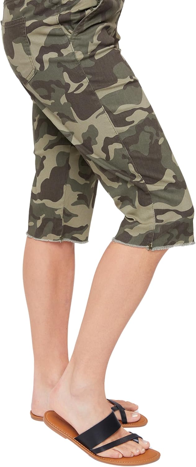 Royalty For Me Womens Women's Petite Elastic Waist Capri