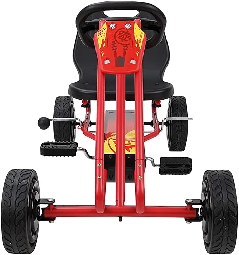 Miniatura 3 de 509 Crew Rocket Pedal Go Kart - Rojo Coche de pedal Juguetes para niños y niñas con asiento ergonómico ajustable y manejo afilado, a partir de 4
