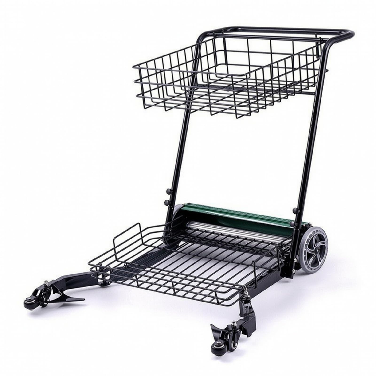 Harilla Tennis Ball Collector Carrello Raccoglipalline Tennis Carrello Tennis Cesto Tennis Contenitore Palline Struttura Stabile con Tubo Metallico E Ruote, Verde