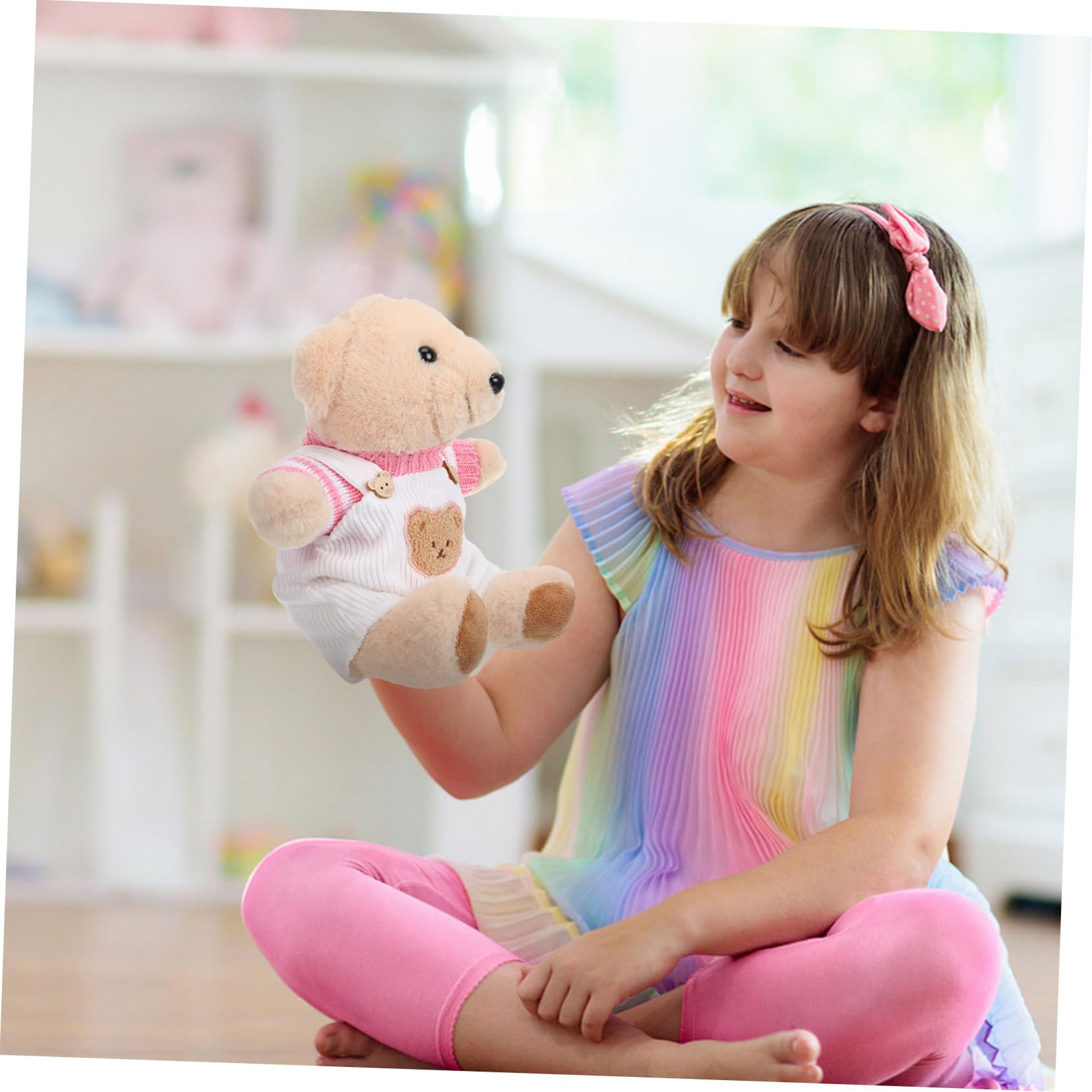 Vestiti Per Bambole Orsetto Set 2 Pezzi Maglione E Pantaloni Con Bretelle Abbigliamento Per Peluche Accessori Per Gioco E Foto