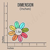 Vista 4 de Calcomanías de vinilo con texto en inglés "I Am Strong Kind Worthy Enough Loved Flower", citas inspiradoras, versículo bíblico, calcomanías