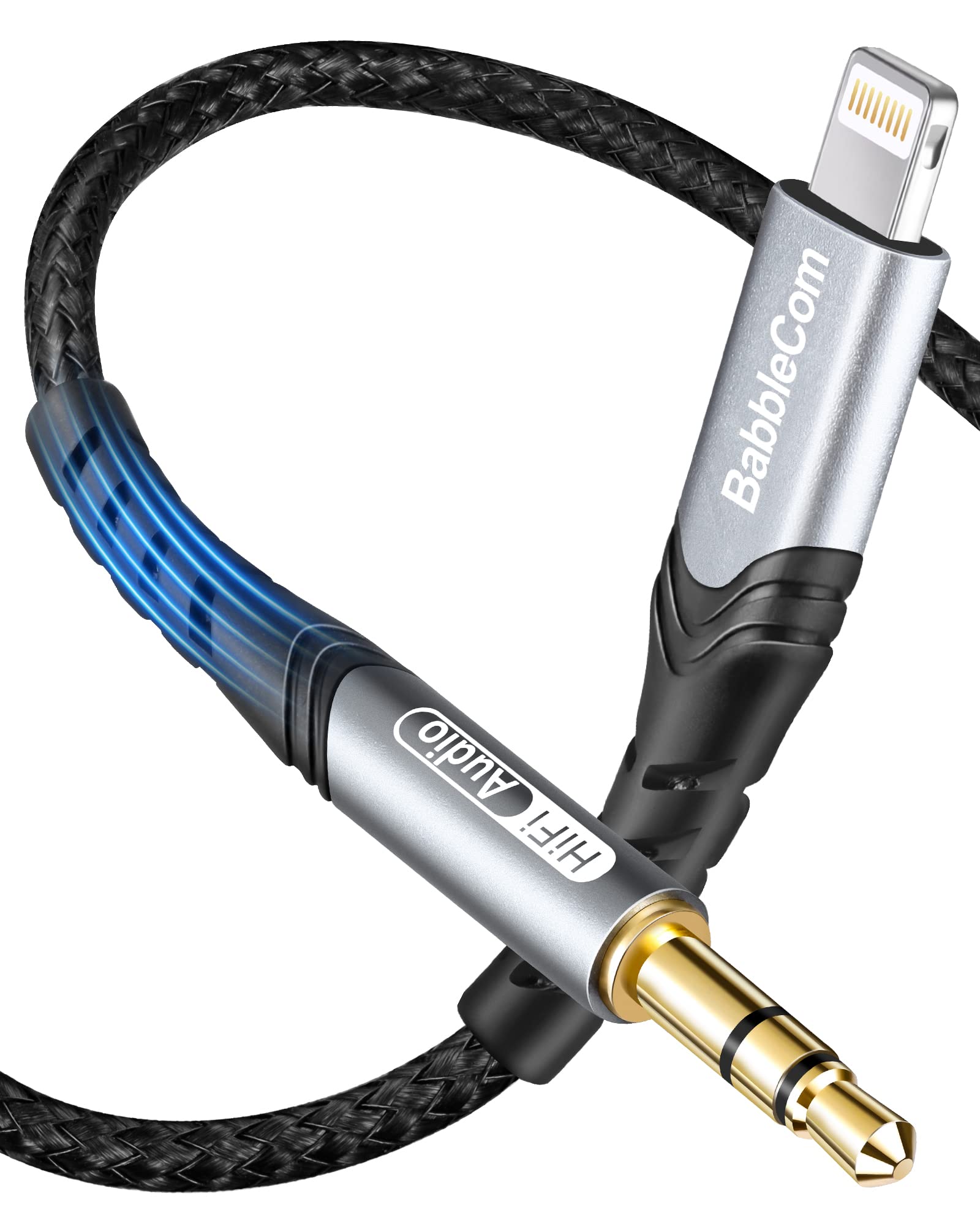 Cavo Aux per Phone, [MFi Certificato]BabbleCom Cavo Lightning Audio per  Auto Ausiliario da Lightning a Jack da 3,5 mm, Cavo Audio Cavo Aux Macchina  Cuffie Compatibile con Phone 13/12/11/X/XR/XS/8-1M : Amazon.it: Elettronica