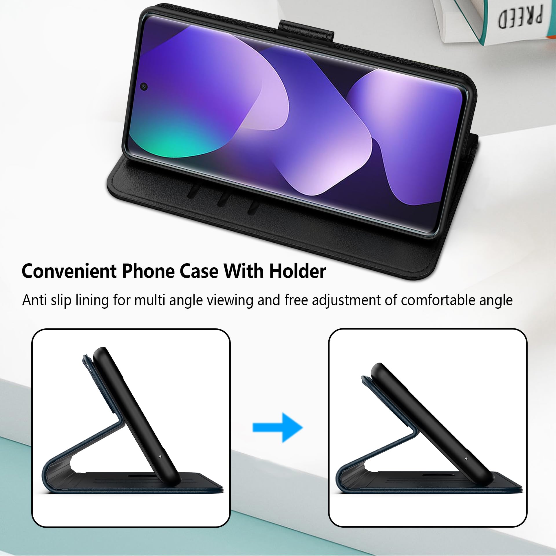 Aiziki Handyhülle für OnePlus 15R Tasche, RFID Leder