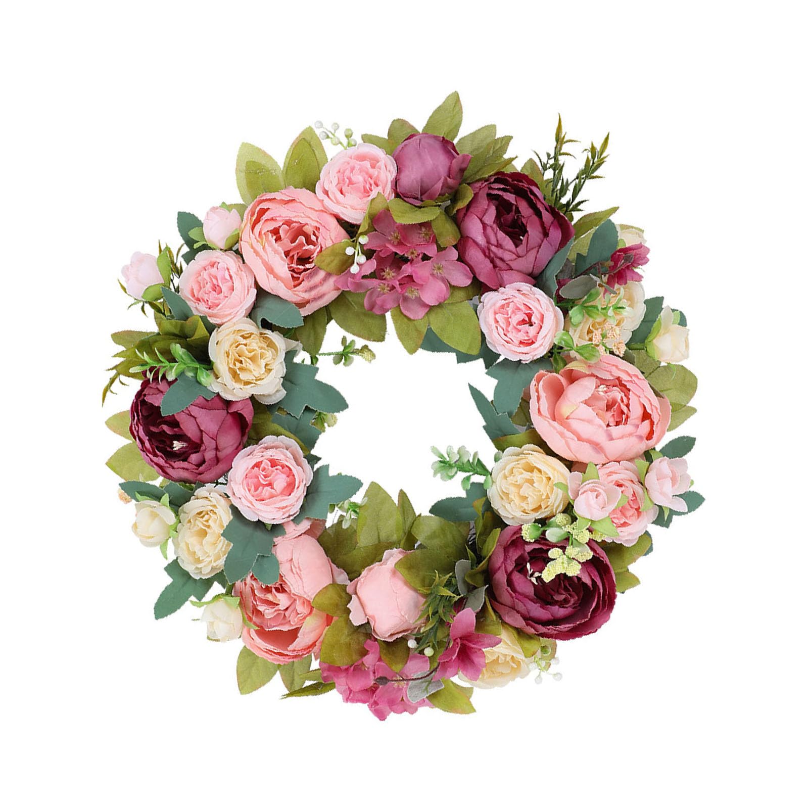 Alomejor Decorazione Ghirlanda Floreale Ghirlanda di Fiori Artificiali Impermeabile 3D per Decorazioni Primaverili per la Casa e le Feste Dimensioni 17,72 Pollici (#1)