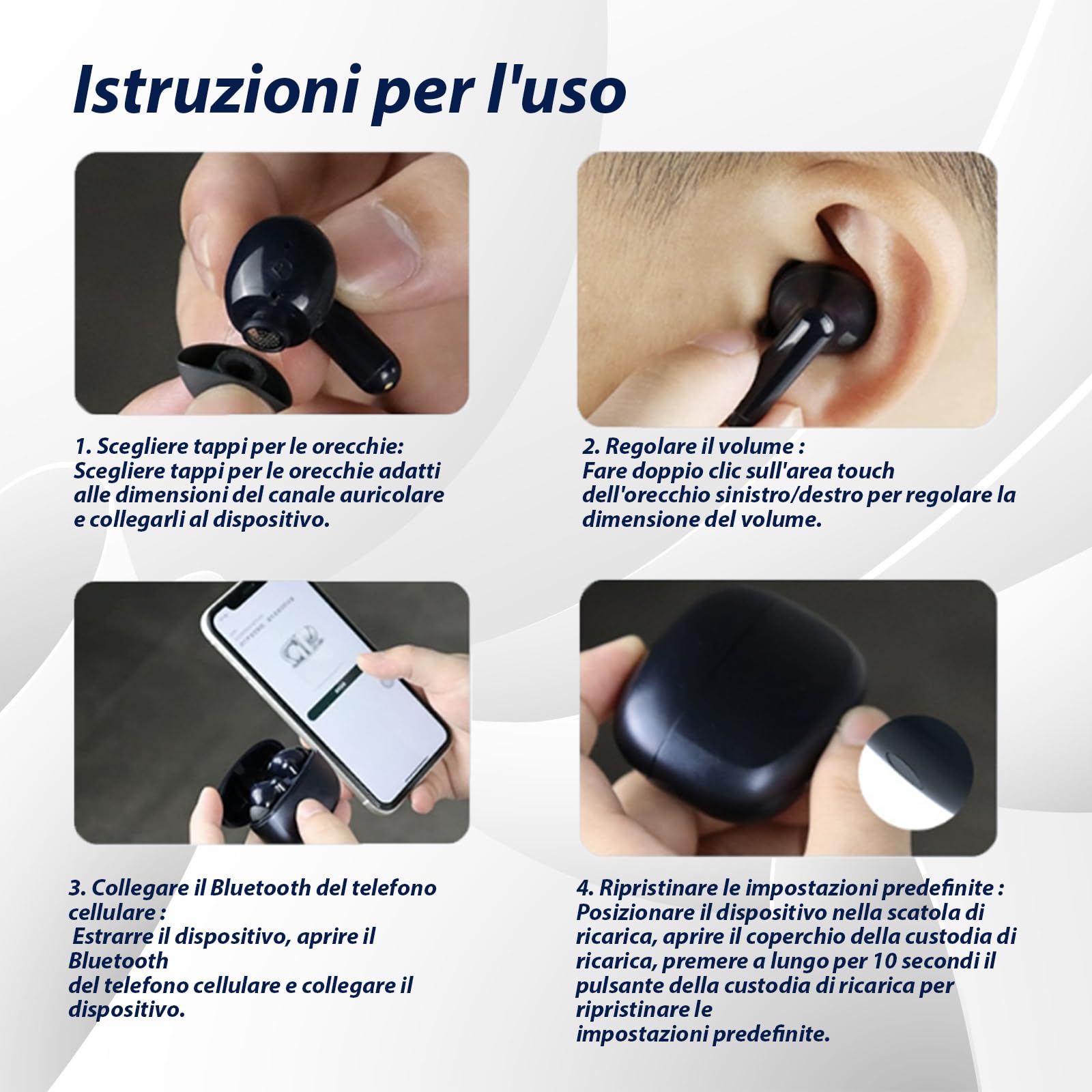 Britzgo Appareil rechargeable avec annulation intelligente du bruit et Bluetooth pour personnes âgées et adultes (A3-Blanc)