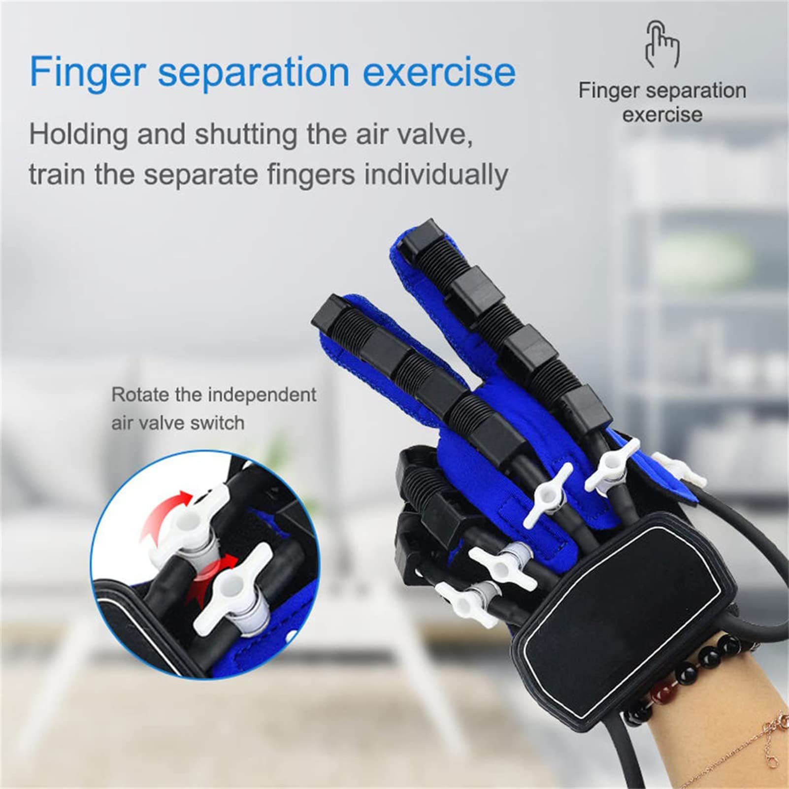Dispositivo De Entrenamiento De Mano De Dedo Eléctrico, Guante De Robot De Rehabilitación De Mano, Corrección De Entrenador De Dedo para Pacientes con Hemiplejía De Accidente Cerebrovascular