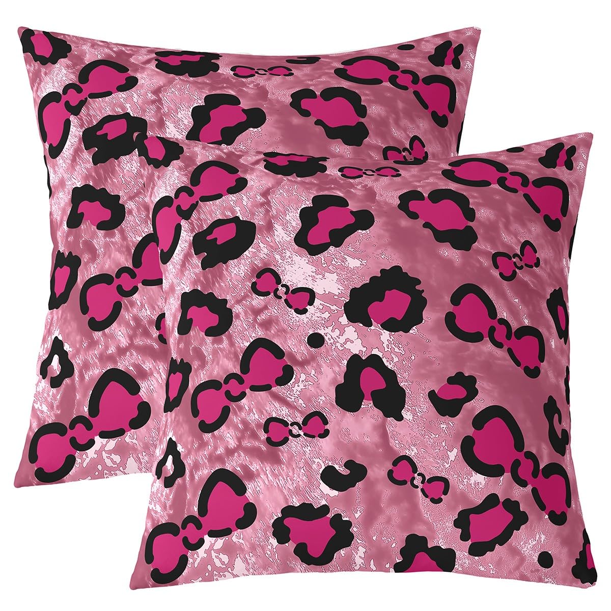 Homemissing Rose Red Bowknot Cushion Covers Set of 2 60x60cm For Kids Girls Teens Bedroom Cute Bow Throw Pillow Covers Bow Ribbon Cushion Cases For Sofa Bed Chair