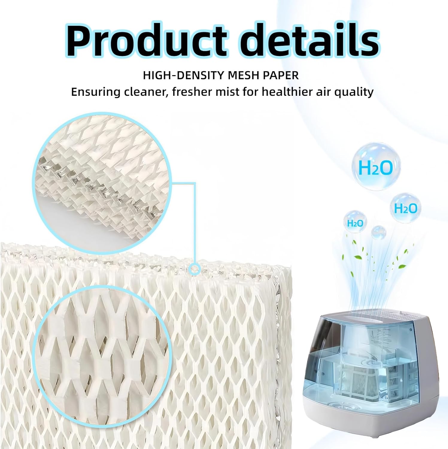 8 Pack WF813 EQWF813 Humidifier Filters Replacement for Equate EQ-2119-UL PCWF813 Relion RCM-832 RCM-832N ProCare PCCM-832N Cool Mist Humidifier Replacement Filter