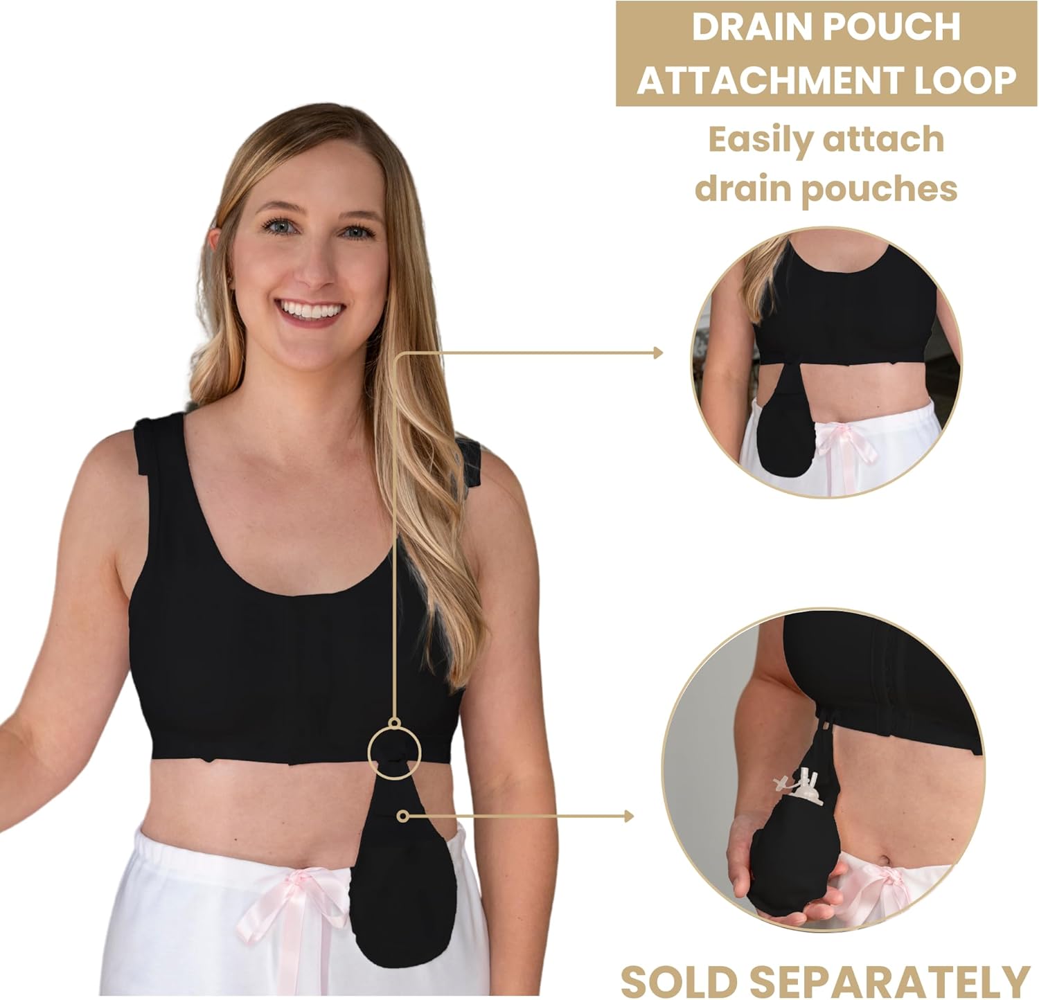 Gentle Touch Surg-Ease Bra with Hook and Loop Front Closure- Post Mastectomy Recovery Bra, Made in USA - Image 3