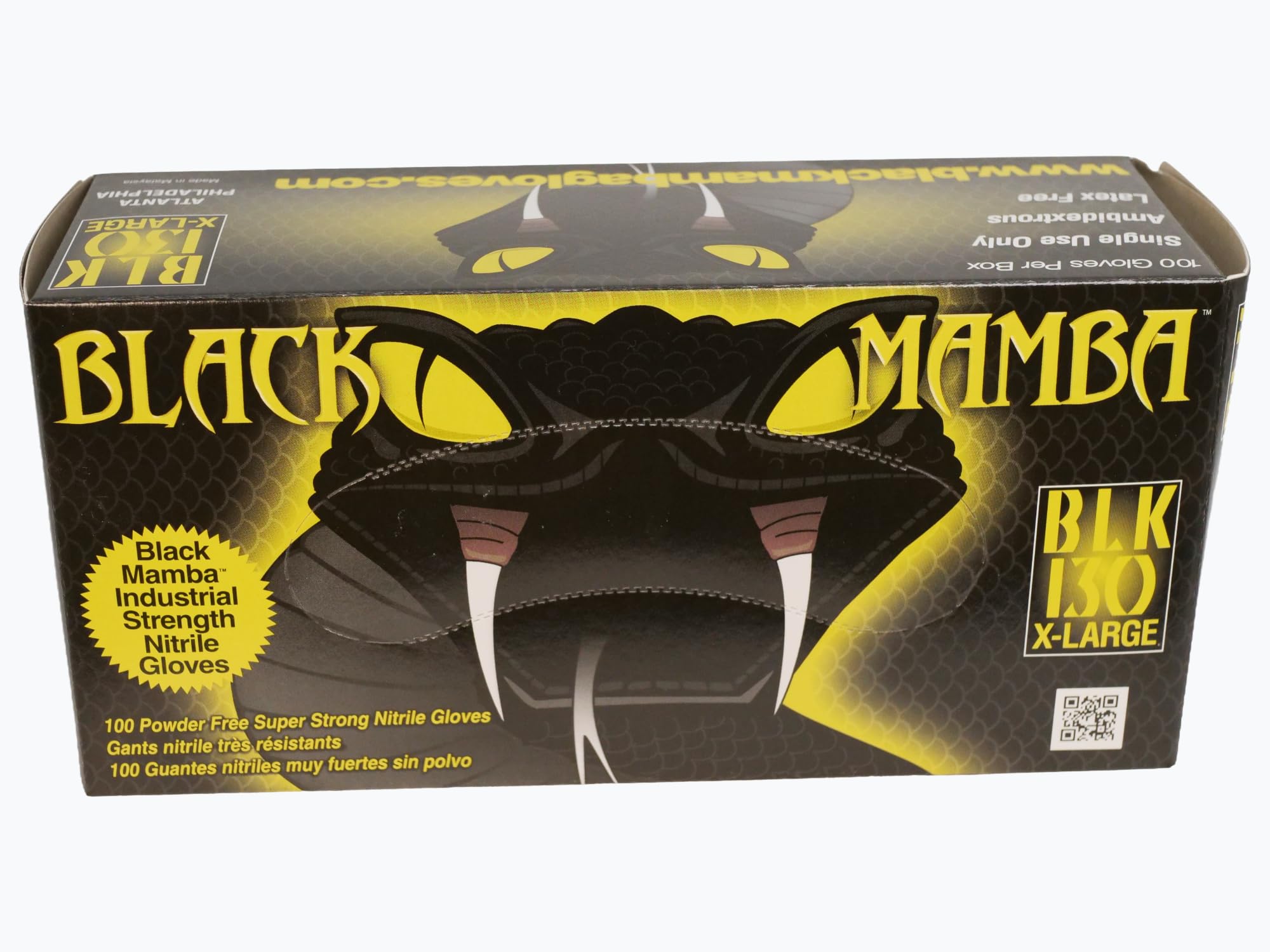 Gants en caoutchouc d'atelier nitrile Black Mamba, boîte de 100, BM-69960