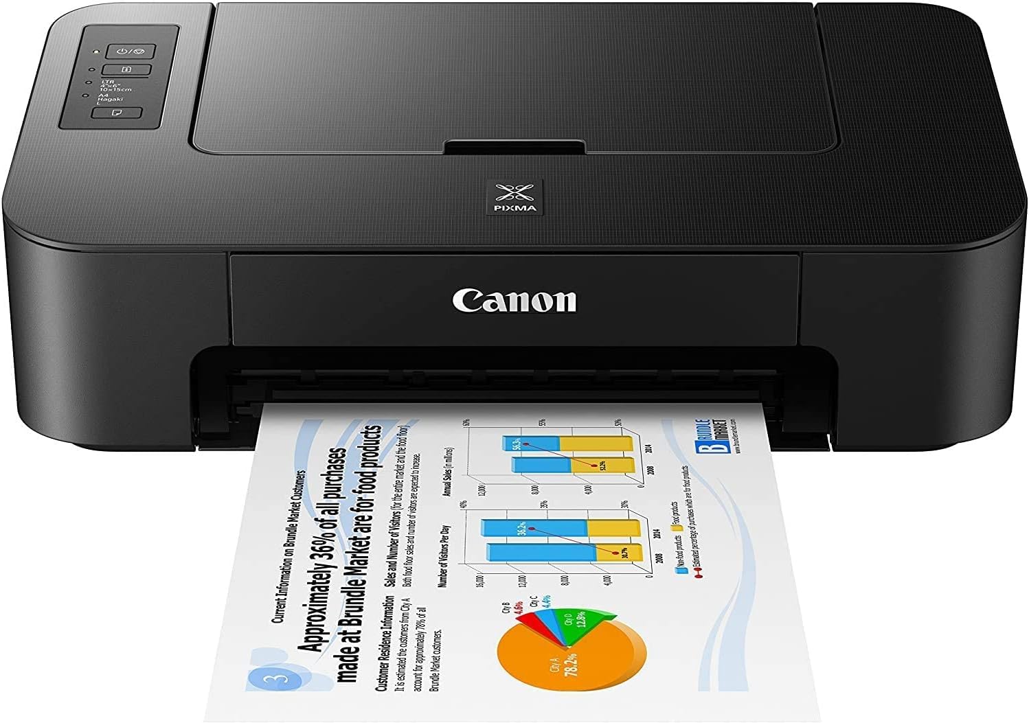 NEEGO Canon Pixma Inkjet Color Printer, High Resolution Fast Speed Printing Compact Size Easy Setup and Simple Connectivity Up to 4800x1200 DPI Color Resolution 6 ft Printer Cable - Black