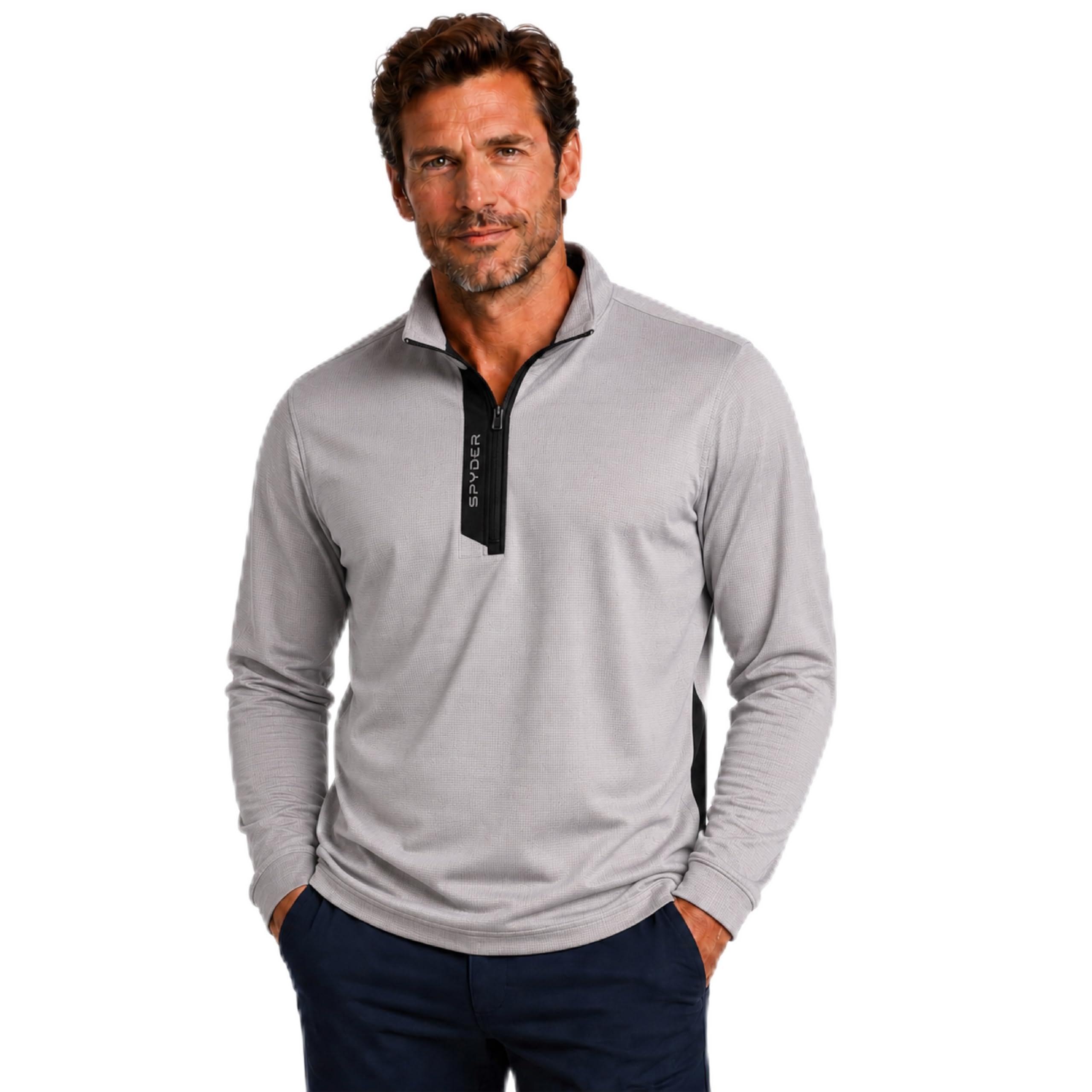 spyder Mens Quarter Zip Pullover - Lightweight Fleece Quarter Zip Mens Pullover UPF 30 Athletic Moisture Wicking Sweatshirt-picture-28
