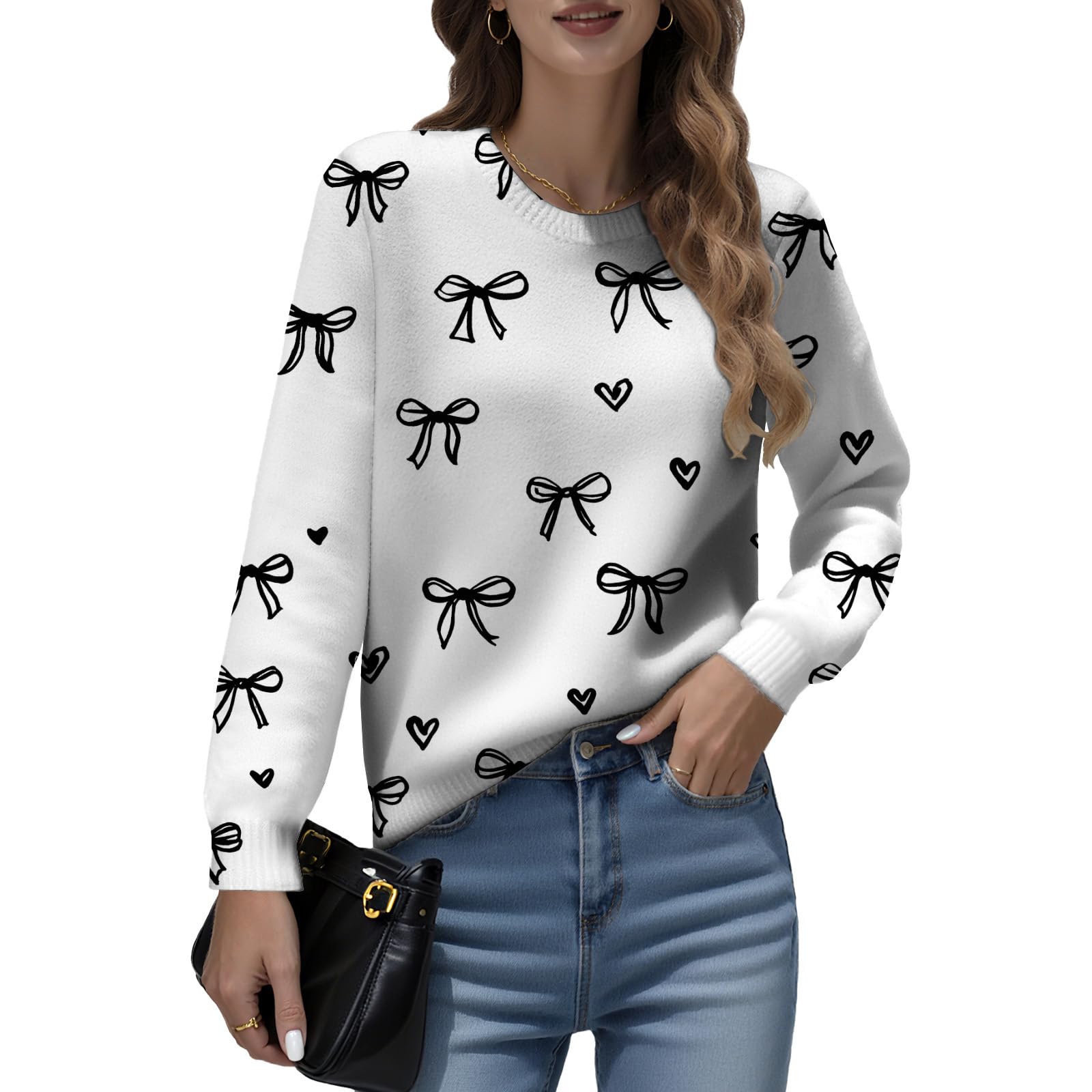 LIZALIG Women Top Pink Long Sleeve Flower Pattern Lightweight Soft Fashion Casual Floral Print for Fall Outfits