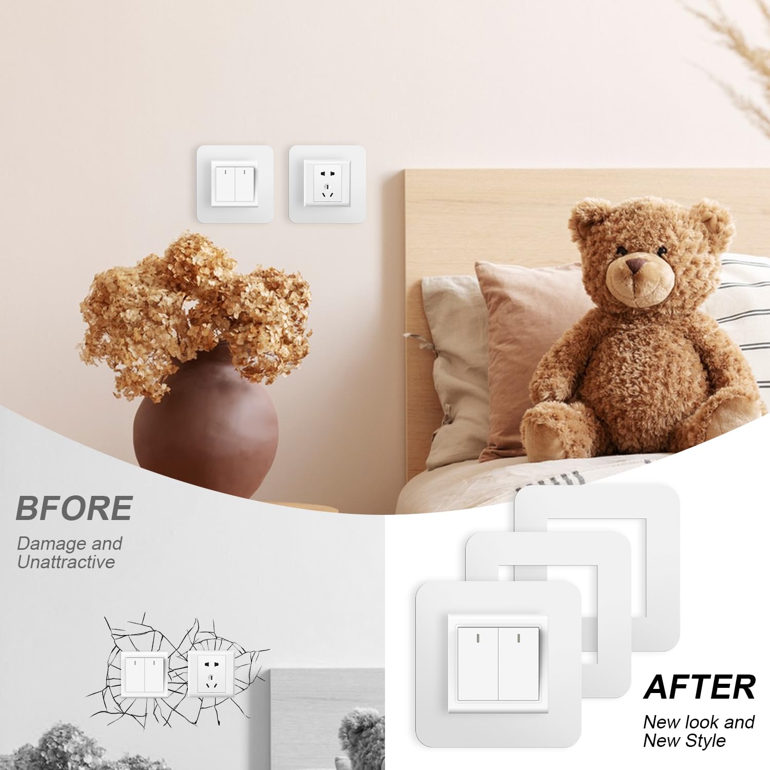 Jojofuny Autocollant Mural Rétro Peint Auto-adhésif Imperméable Pour