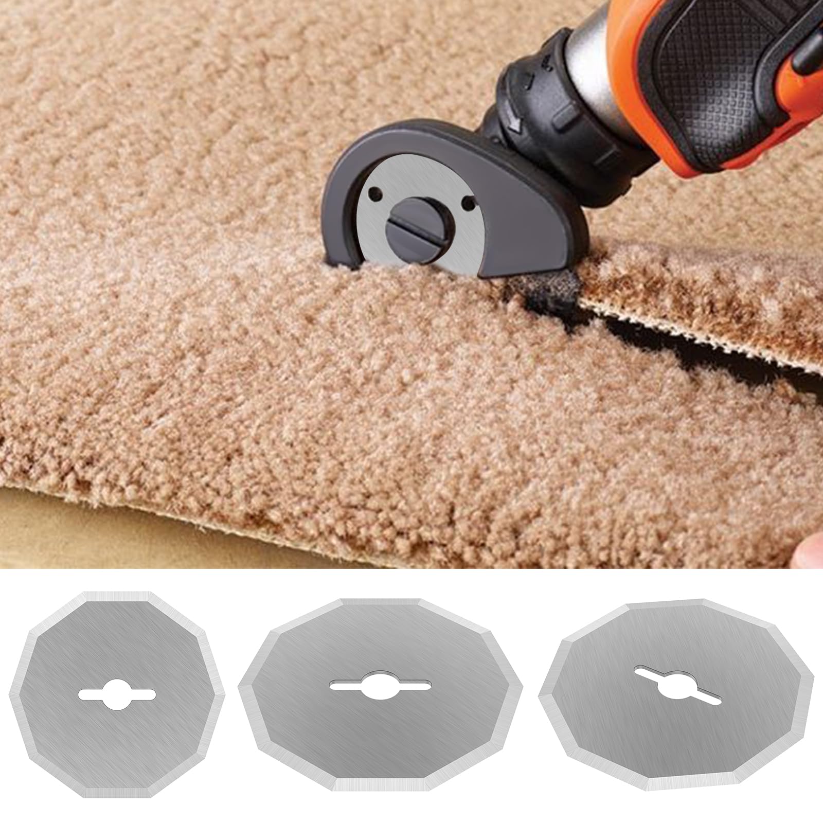 Foppla 4Pcs Electric Scissors Blade for RC2600K/RC2601/RC2602 Tungsten Steel Rotary Blade Replacement Cordless Scissors Replacement Blade Rotary Cutter Blade for Electric Scissors(silver)