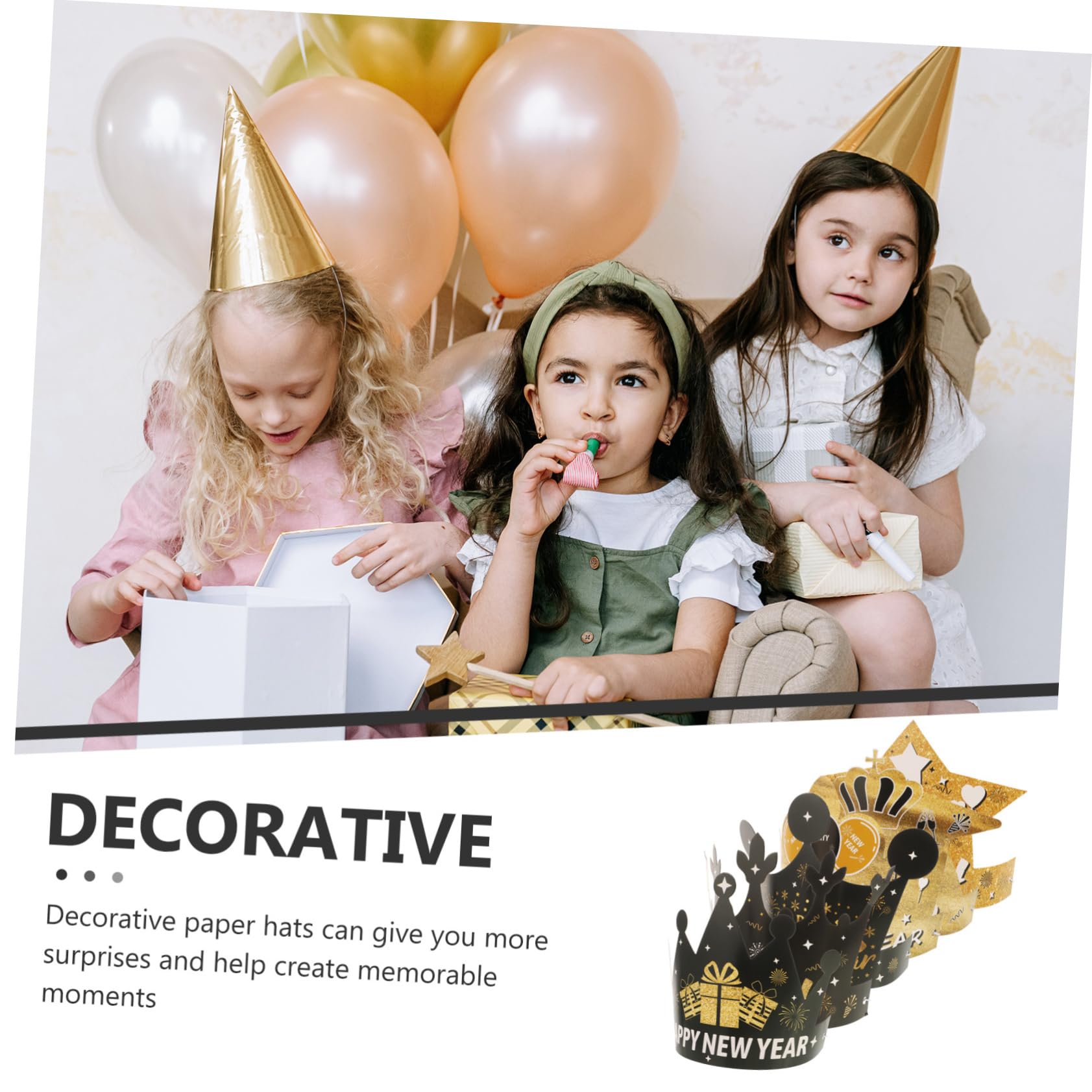 ibasenice Neujahrsmützen Für Erwachsene Silvesterhüte Partyhüte Für Kinder Fotokabinen-requisiten Für Das Neue Jahr Silvester-party-requisite Partyzubehör Für Erwachsene Kappen Papier