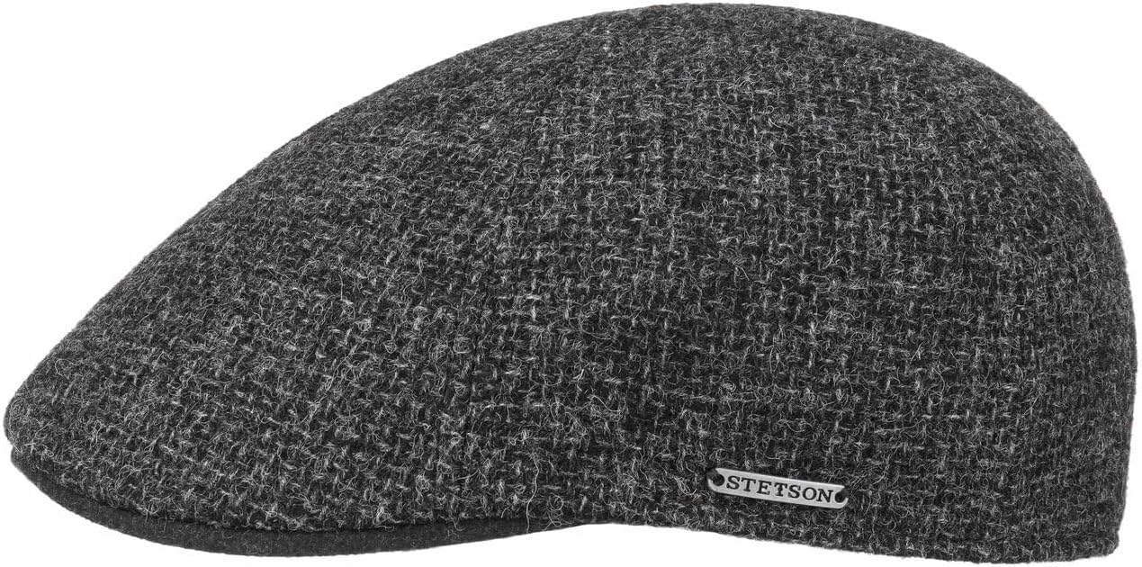 Stetson Texas Classic Wool Flat Cap Men Cotton Lining Slim Fit 6-Panel Fall Winter