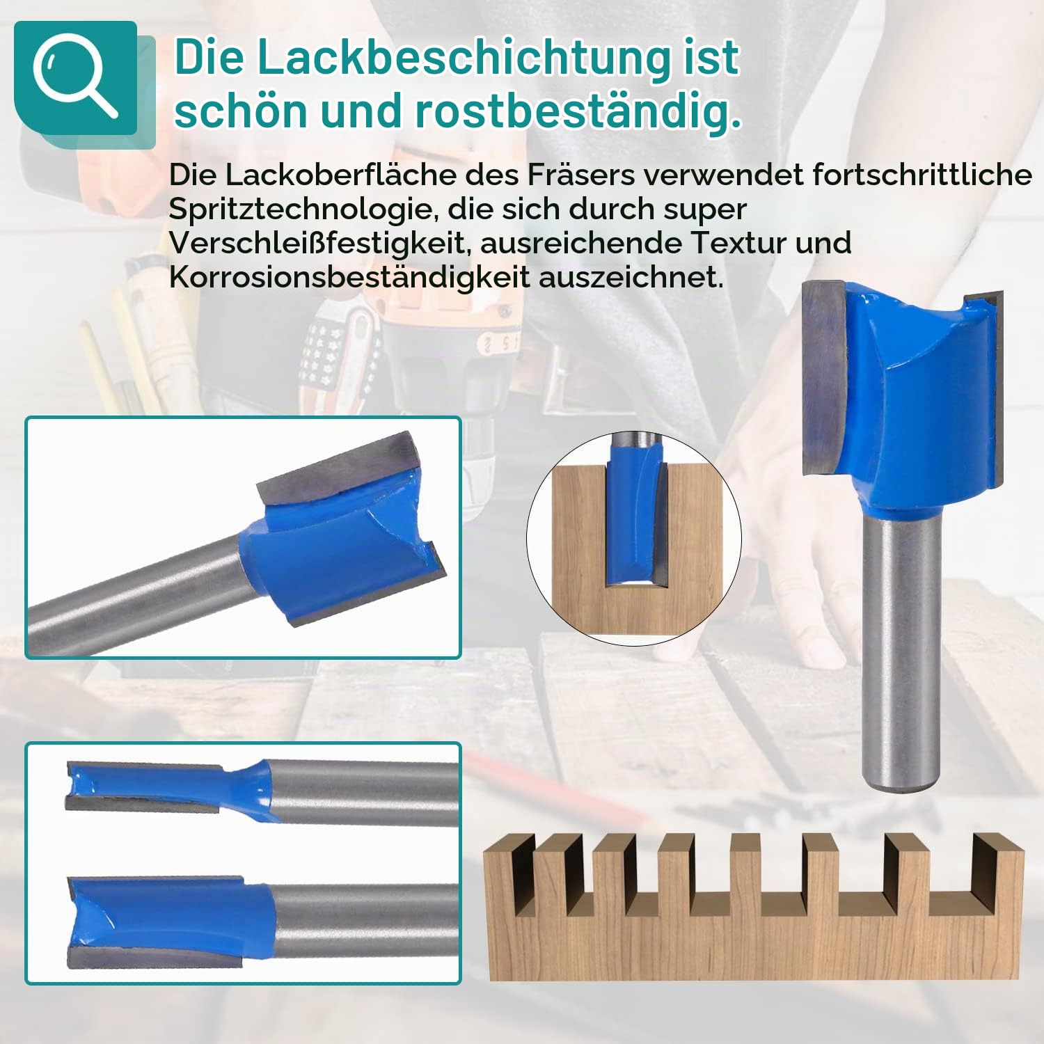 KONDAJI 4 Stück 6mm Schaft Abrundfräser Fräser für Oberfräse KONDAJI 4 Stück 6mm Schaft Abrundfräser Fräser für Oberfräse