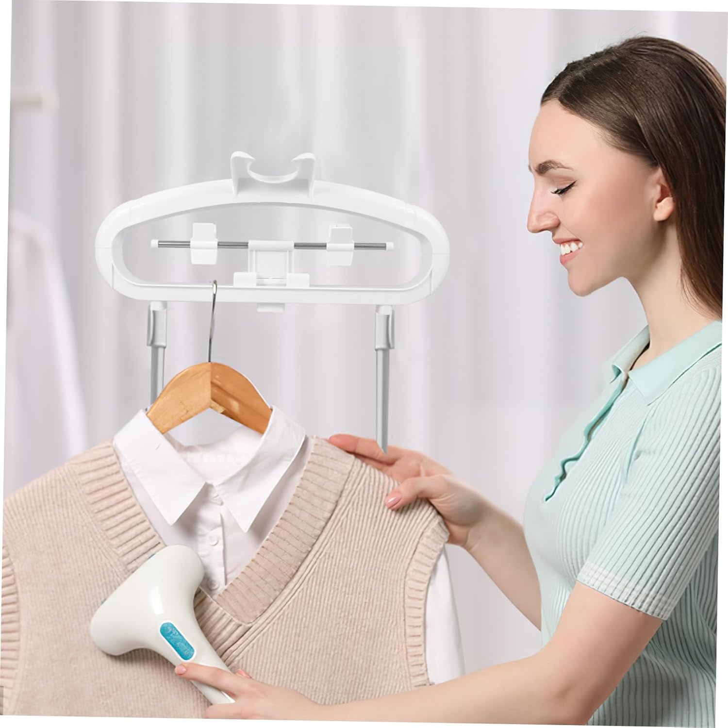 Alipis Garment Hanger Pants Clips Lightweight Steamer Rack for Easy Ironing Convenient Clothes Drying for Home and Store Use Design