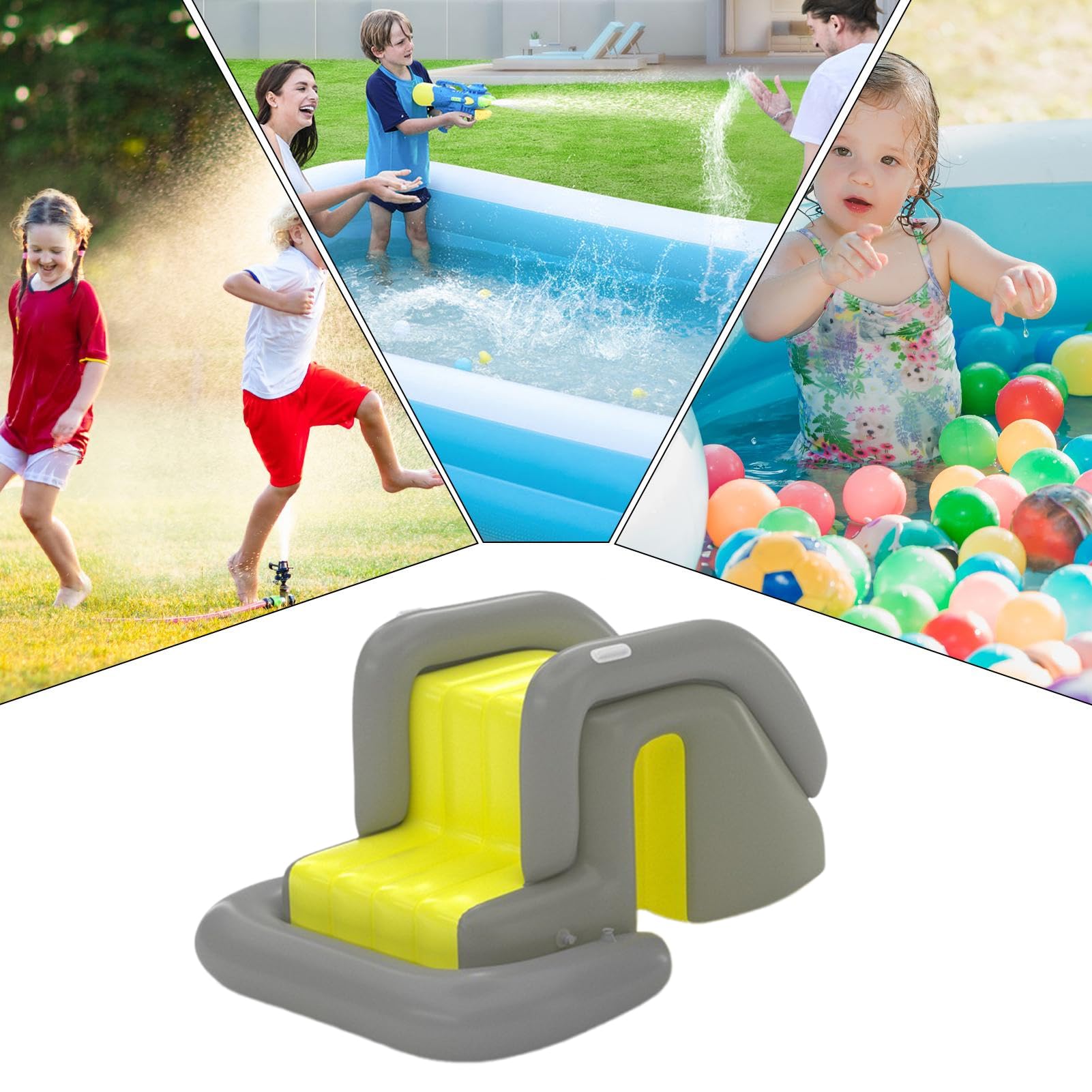 Poolrutsche, riesige aufblasbare Wasserrutsche, 185 x 90 x 94 cm, Sommer-Schwimmspaß im Hinterhof, robustes, rutschfestes Design, Partyunterhaltung im Freien, freundliche Wasseraktivität für Kinder un