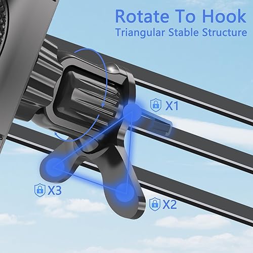 Miniatura 2 de Soporte de teléfono para ventilación de coche clip mejorado 2025 Soporte de teléfono celular manos libres Cradle Air Vent para iPhone 16 Pro Max y
