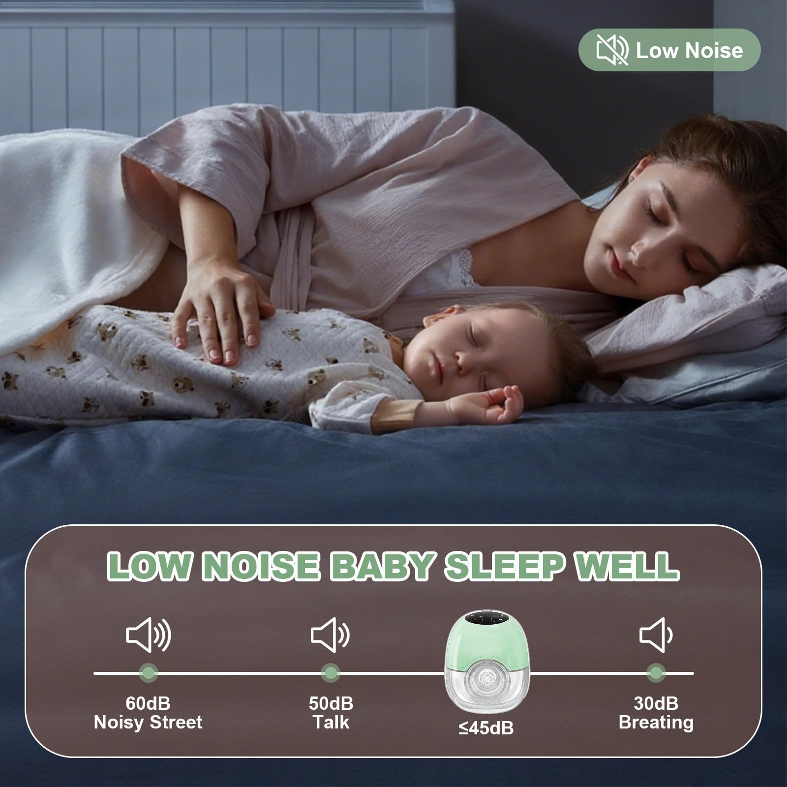TOPCHANCES Electric Breast Pump,Wearable Hands Free Electric Pump,4 Modes 12 Levels,Portable Lightweight Pump 17/19/21/24mm Flange,Leak-Proof and Ultra-Quiet,BPA Free(Touchscreen,Green,2PCS) - Image 4