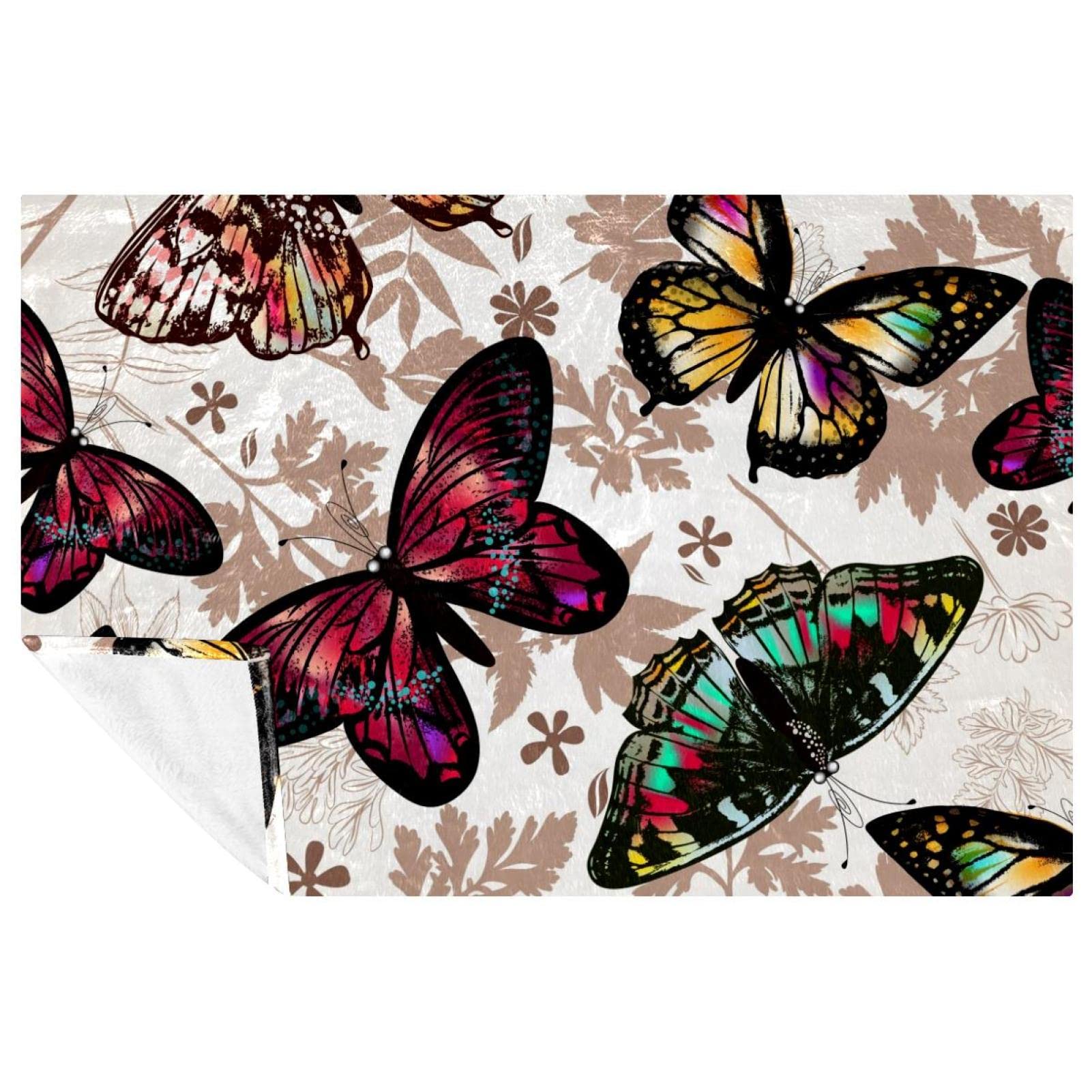 Couverture papillon douce pour pique-nique, camping et plage