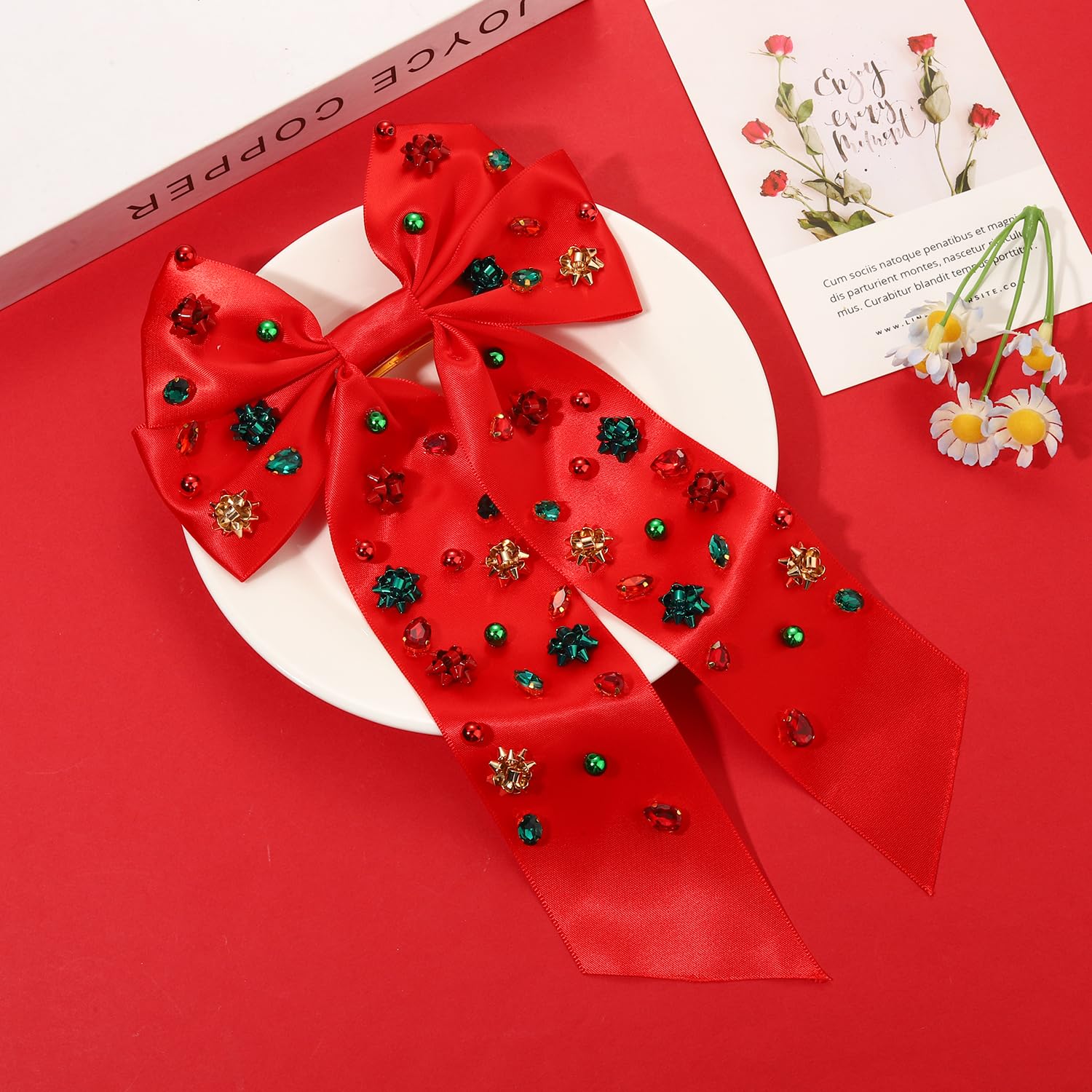 Amazon.com : Christmas Hair Bows for Women Girls Xmas  display picture 2