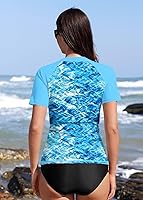 Vista 49 de BesserBay Women’s Rash Guard Shirt UPF 50+ Half Zip Short Sleeve Quick Dry Swim Shirt Swimsuit Tops