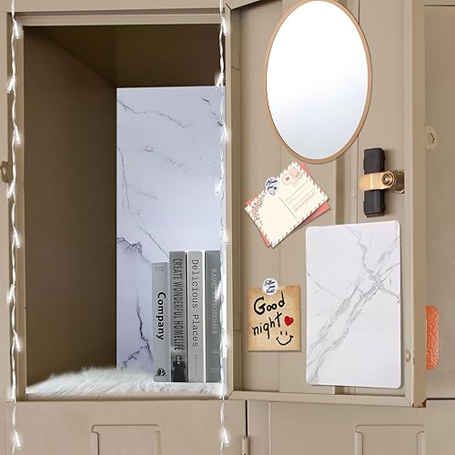 Miniatura 5 de Harloon Juego de 13 organizadores para casilleros escolares, incluye papel tapiz magnético, taza de espejo, cojín de piel sintética, funciona con