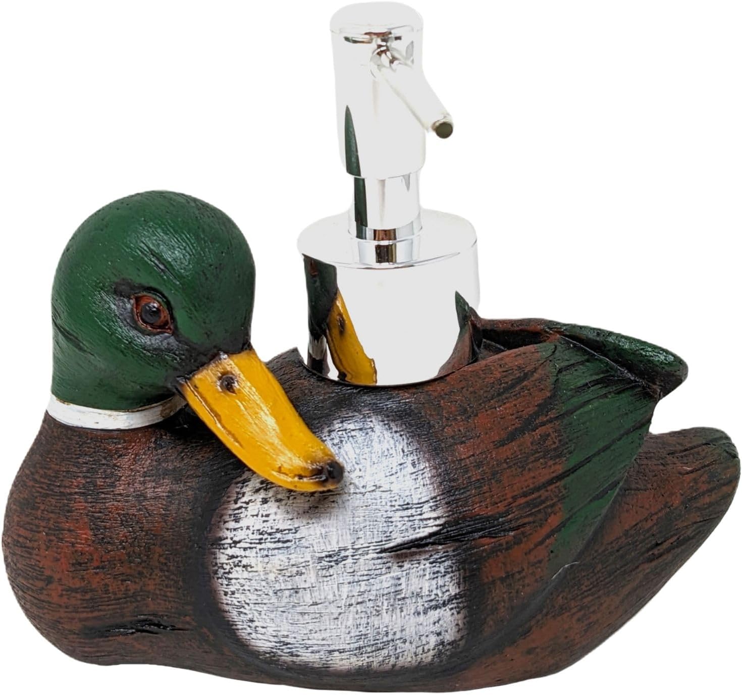 BestGiftEver Mallard Duck Countertop Soap Pump Dispenser - Lakeside-Inspired Bathroom Accessories - Ideal for Duck Hunters and Lakehouse Lovers