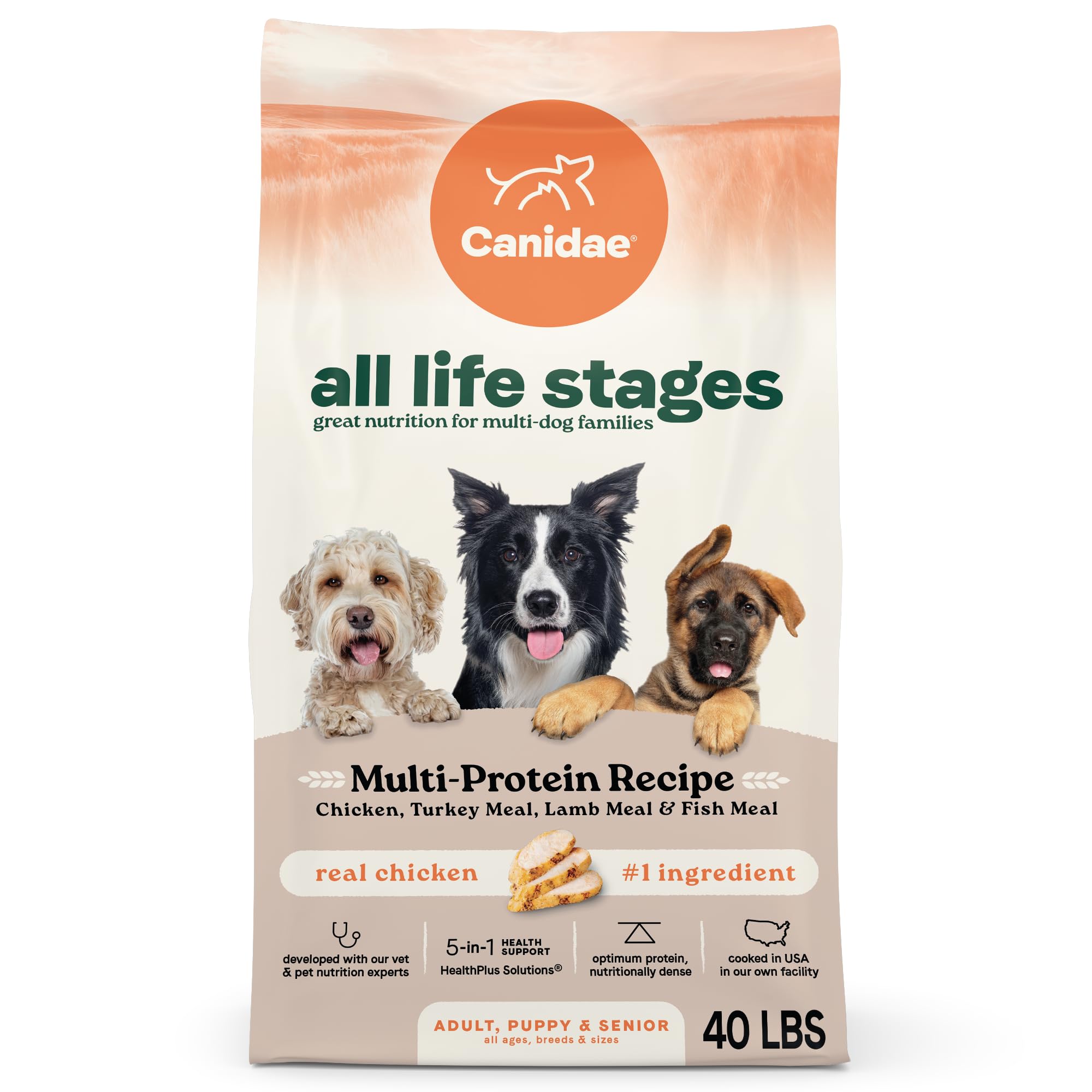 All Life Stages Multi-Protein Recipe with Chicken, Turkey, Lamb, and Fish – High Protein Premium Dry Dog Food for All Ages, Breeds, and Sizes– 40 lbs.