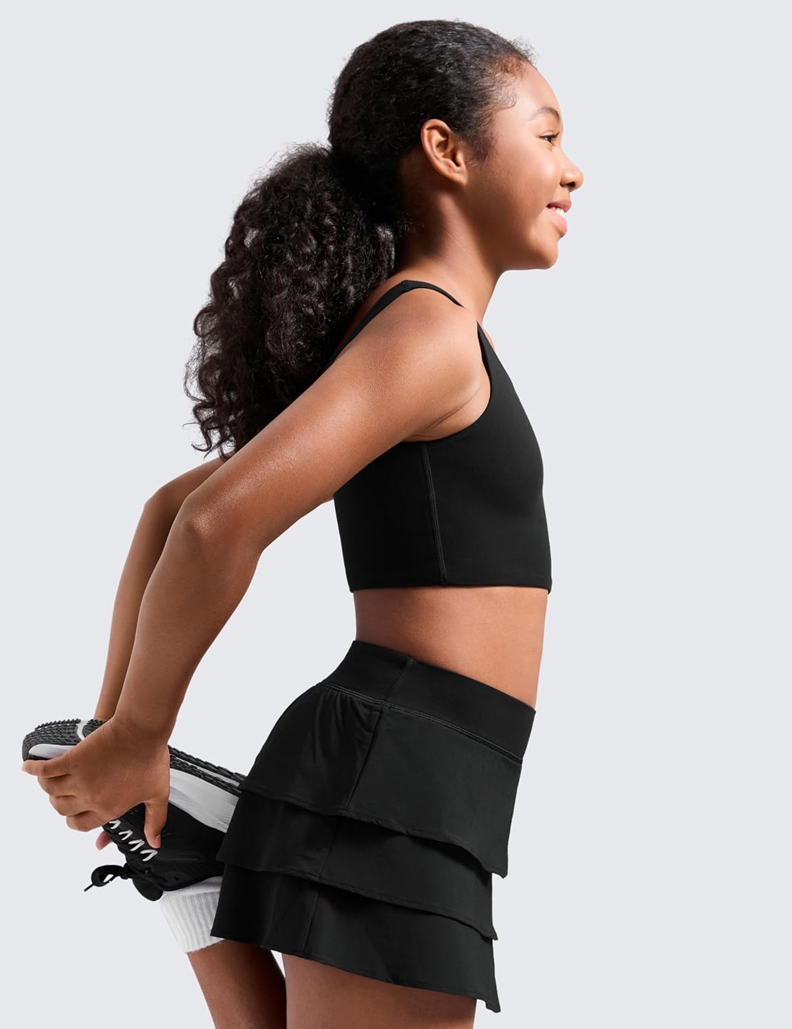 CRZ YOGA Girls Butterluxe Longline Sports Bra - Yoga Athletic Casual Tops Scoop Neck U Back Padded Kids Teen - Image 5