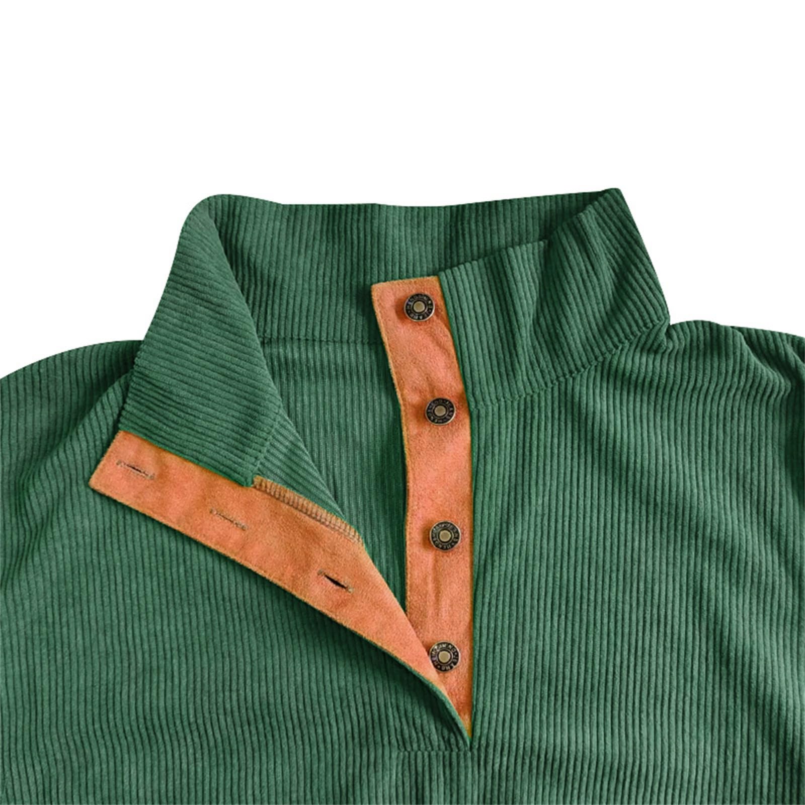 Conjunto de chándal de pana para hombre, 2 piezas, sudaderas y pantalones | Conjunto deportivo de gimnasio con cuello alto y botones para correr, a la moda