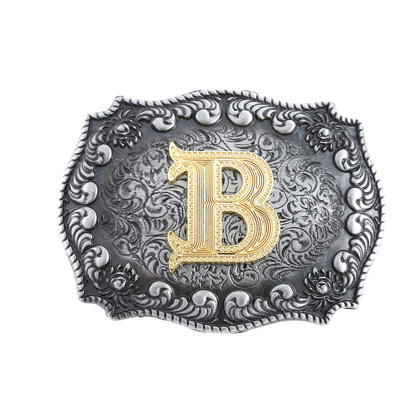 HUABOLA CALYN Belt Buckle Men, Western Cowboy Rodeo Small Alphabet Letter ABCDMRJ to Z Initial Belt Buckles for Women