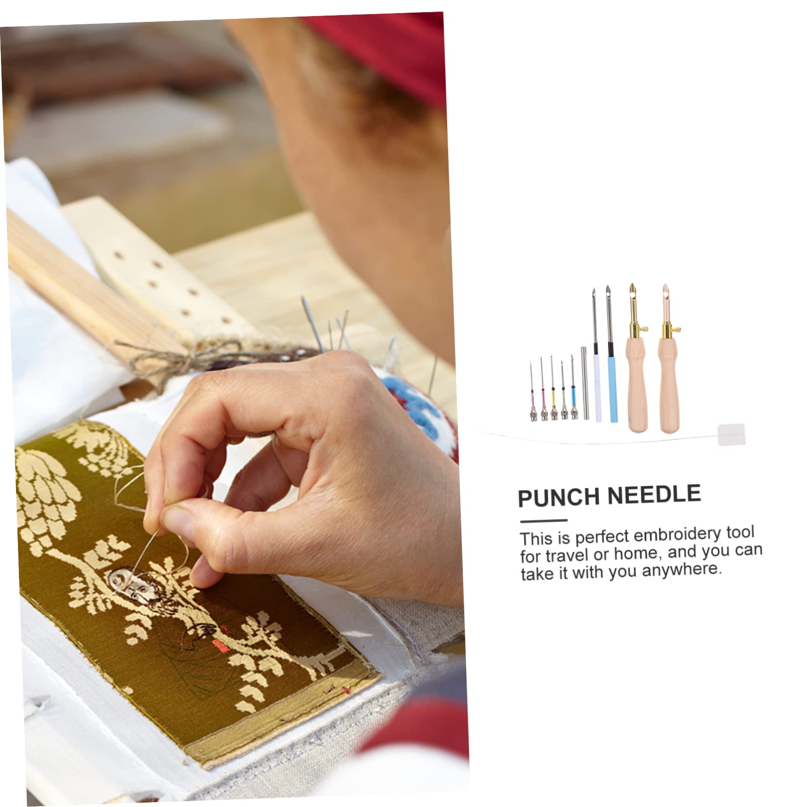 NUOBESTY 5juegos Agujas De Punch Needle Para Bordado Herramienta De Costura Mango Ergonómico Kit Para Proyectos De Bordado y Manualidades